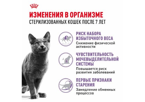 Royal Canin Sterilised 7+ / Сухой корм Роял Канин Стерилайзд для Пожилых кастрированных котов и Стерилизованных кошек в возрасте от 7 до 12 лет