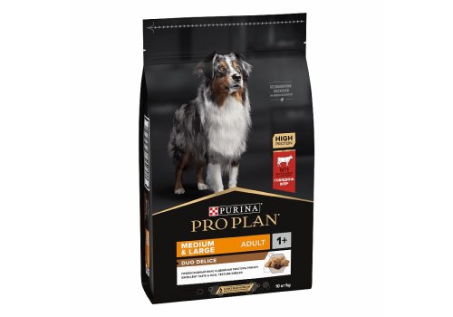 PRO PLAN DUO DELICE / Сухой корм ПРО ПЛАН для взрослых собак средних и крупных пород с говядиной