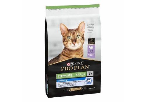 PRO PLAN STERILISED / Сухой корм ПРО ПЛАН для пожилых стерилизованных кошек с индейкой