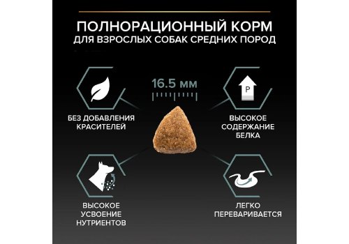 PRO PLAN OPTI DIGEST / Сухой корм ПРО ПЛАН для взрослых собак средних пород при чувствительном пищеварении с ягненком