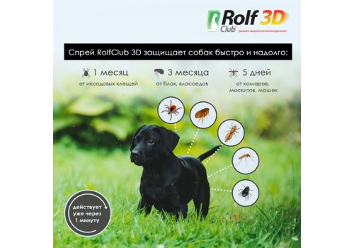 Rolf Club 3D / Спрей Рольф Клуб от Клещей и Блох для собак