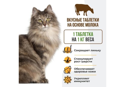 Unitabs BiotinPlus с Q10 / Витаминно-минеральный комплекс Юнитабс для кошек с Биотином и Таурином