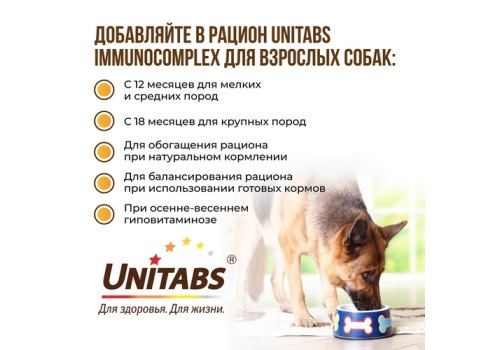 Unitabs ImmunoComplex с Q10 / Витаминно-минеральный комплекс Юнитабс для Крупных собак