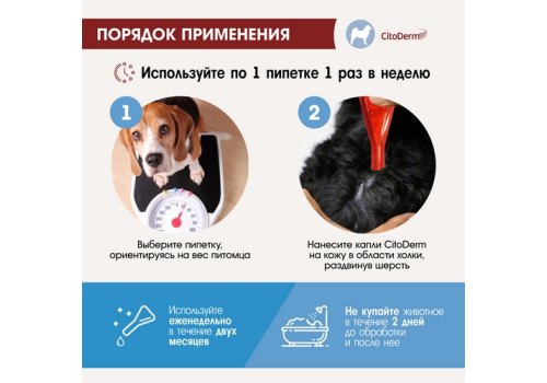 CitoDerm / Капли Цитодерм Дерматологические для собак весом 30-60 кг
