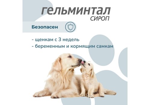 Гельминтал / Сироп от Гельминтов для Щенков и собак весом до 10 кг