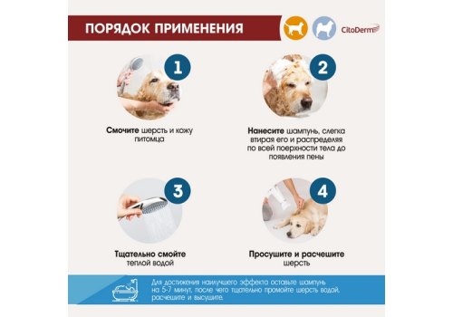 CitoDerm / Шампунь Цитодерм для кошек и собак с Чувствительной кожей Дерматологический CitoDerm / Шампунь Цитодерм для кошек и собак с Чувствительной кожей Дерматологический