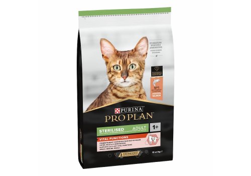 PRO PLAN STERILISED / Сухой корм ПРО ПЛАН для взрослых кошек для поддержания органов чувств у стерилизованных с лососем