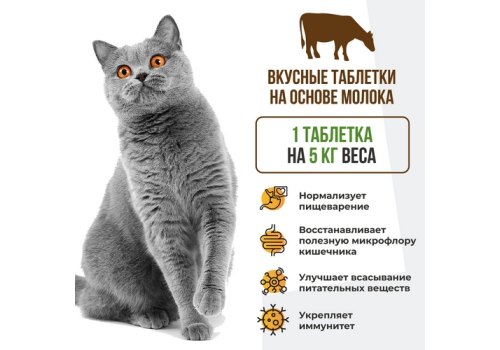 Unitabs Prebiotic / Кормовая добавка Юнитабс для кошек и собак Оптимизация пищеварения