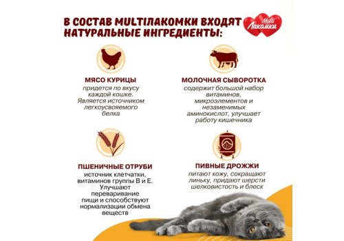 Multi Лакомки / Витаминное лакомство Мульти Лакомки для кошек Восхитительная шерсть