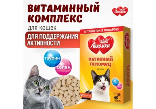 Multi Лакомки / Витаминное лакомство Мульти Лакомки для кошек Активный питомец