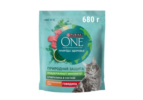 PURINA ONE SUPERFOOD / Сухой корм Пурина УАН для взрослых стерилизованных кошек с говядиной