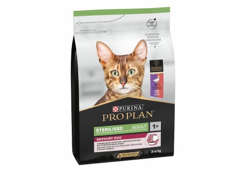 PRO PLAN STERILISED / Сухой корм ПРО ПЛАН для взрослых стерилизованных кошек с уткой и печенью