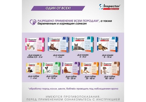 Inspector Quadro С / Капли Инспектор от Внешних и Внутренних паразитов для собак весом от 10 до 25 кг
