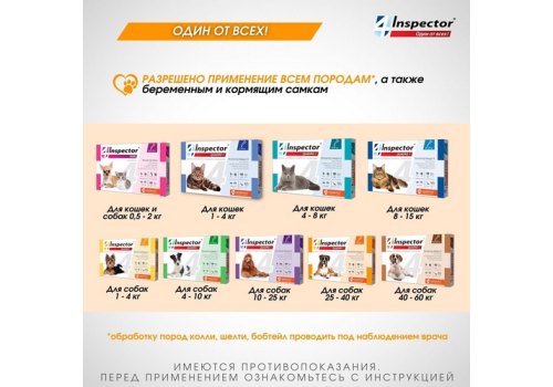 Inspector Quadro С / Капли Инспектор от Внешних и Внутренних паразитов для собак весом от 25 до 40 кг