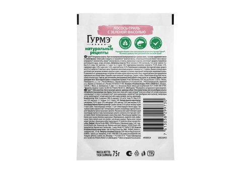 Гурмэ Натуральные рецепты / Влажный корм Паучи Пурина Гурмэ Натуральные рецепты для взрослых кошек с лососем (цена за упаковку)