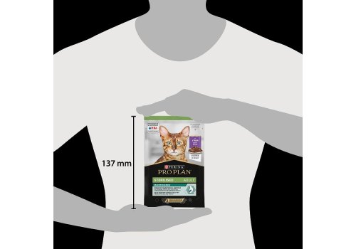 PRO PLAN STERILISED / Влажный корм Паучи ПРО ПЛАН для взрослых стерилизованных кошек с уткой в соусе (цена за упаковку)