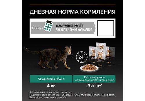 PRO PLAN ADULT / Влажный корм Паучи ПРО ПЛАН для взрослых кошек с индейкой в желе (цена за упаковку)