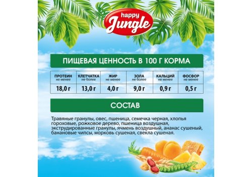 Happy Jungle 5in1 Daily Menu / Корм Хеппи Джангл для молодых Кроликов