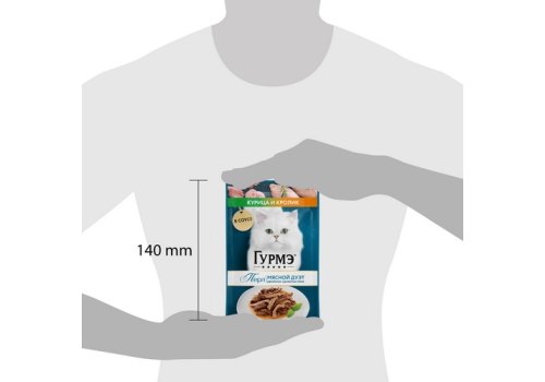 Гурмэ Перл / Влажный корм Паучи Пурина Гурмэ Перл Мясной Дуэт для взрослых кошек с курицей и кроликом (цена за упаковку)