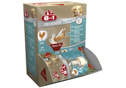 8in1 Dental Delights XS / 8в1 Косточки с куриным мясом для мелких собак с минералами 8in1 Dental Delights XS / 8в1 Косточки с куриным мясом для мелких собак с минералами