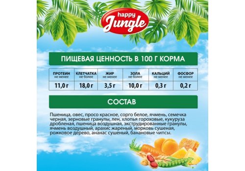 Happy Jungle 5in1 Daily Menu / Корм Хеппи Джангл для Хомяков