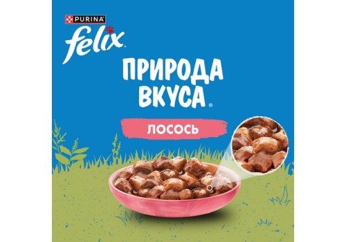 FELIX ПРИРОДА ВКУСА / Влажный корм Паучи Пурина Феликс Природа вкуса для взрослых кошек с лососем (цена за упаковку) FELIX ПРИРОДА ВКУСА / Влажный корм Паучи Пурина Феликс Природа вкуса для взрослых кошек с лососем (цена за упаковку)