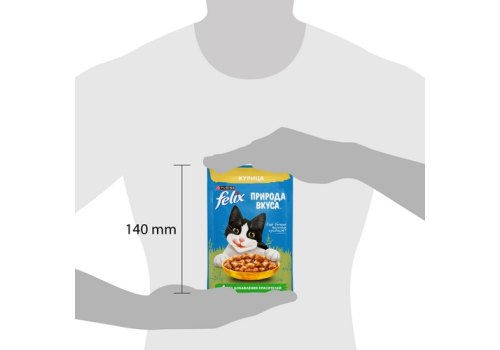 FELIX ПРИРОДА ВКУСА / Влажный корм Паучи Пурина Феликс Природа вкуса для взрослых кошек с курицей (цена за упаковку)