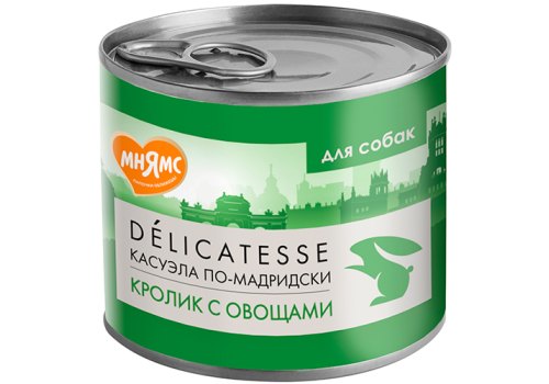 Мнямс Влажный корм Консервы для собак всех пород Касуэла по-мадридски Кролик с овощами (цена за упаковку)