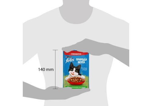 FELIX ПРИРОДА ВКУСА / Влажный корм Паучи Пурина Феликс Природа вкуса для взрослых кошек с говядиной (цена за упаковку)