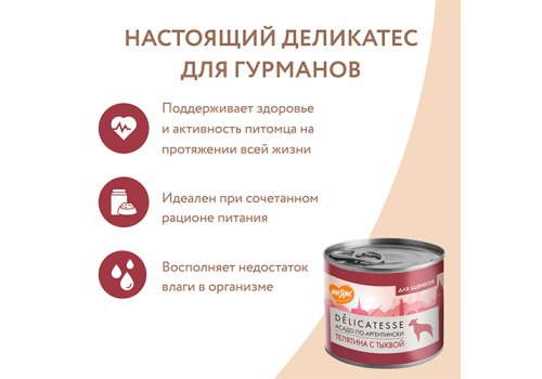 Мнямс Влажный корм Консервы для Щенков всех пород  Асадо по-аргентински Телятина с тыквой (цена за упаковку)