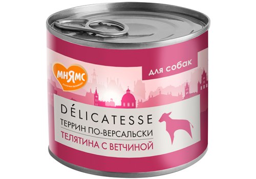 Мнямс Влажный корм Консервы для собак всех пород Террин по-версальски Телятина с ветчиной (цена за упаковку)