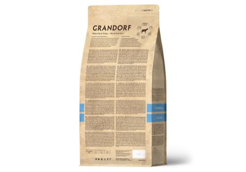 Grandorf Holistic & Hypoallergenic Skin & Care White Fish & Turkey / Сухой корм Грандорф Низкозерновой для взрослых кошек Белая рыба Индейка