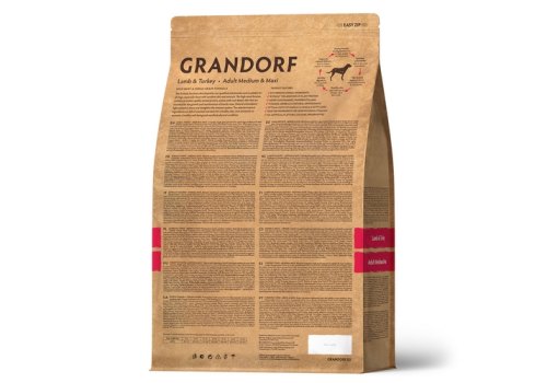 Grandorf Holistic & Hypoallergenic Medium Maxi Lamb & Turkey / Сухой корм Грандорф Низкозерновой для взрослых собак Средних и Крупных пород Ягненок Индейка