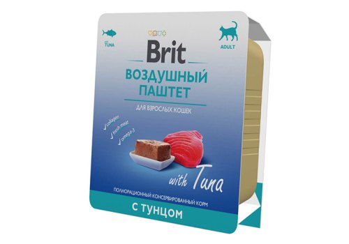 Brit Adult Воздушный паштет / Влажный корм (Ламистеры) Брит для взрослых кошек с Тунцом (цена за упаковку)
