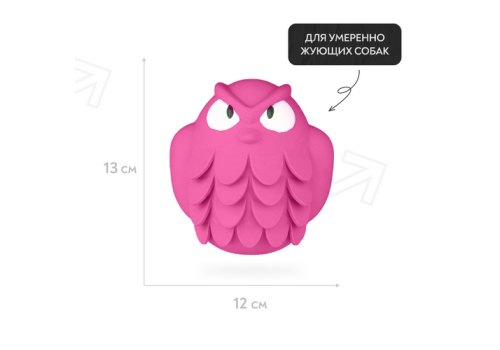 Mr.Kranch / Игрушка Мистер Кранч для собак Сова розовая с ароматом бекона