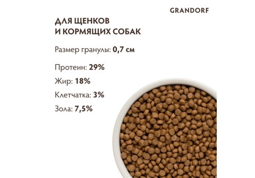 Grandorf Puppy Holistic & Hypoallergenic Lamb & Turkey / Сухой корм Грандорф Низкозерновой для Щенков Ягненок Индейка