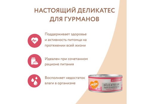 Мнямс Delicatesse Влажный корм Консервы для кошек Паштет по-оксфордски Индейка с тыквой (цена за упаковку)