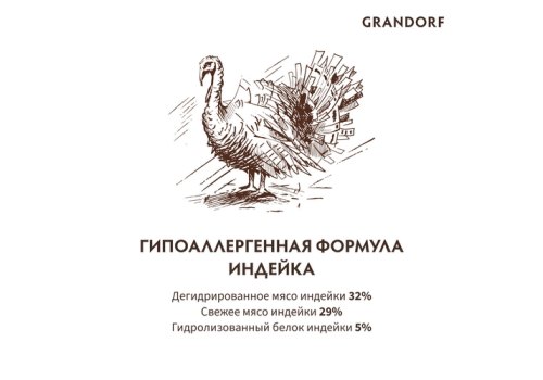 Grandorf Holistic & Hypoallergenic Sterilized Adult Turkey / Сухой корм Грандорф Низкозерновой для Стерилизованных кошек Индейка