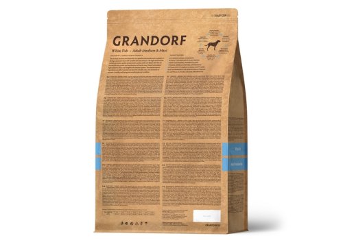 Grandorf Holistic & Hypoallergenic Medium Maxi White Fish / Сухой корм Грандорф Низкозерновой для взрослых собак Средних и Крупных пород Белая рыба