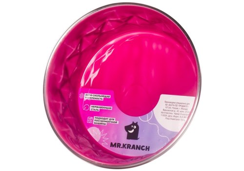 Mr.Kranch Daimond / Миска Мистер Кранч для животных с Керамическим покрытием Нескользящее основание нержавеющая сталь Пурпурная