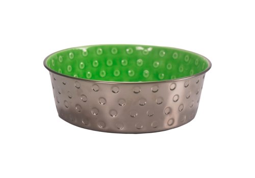 Mr.Kranch Candy / Миска Мистер Кранч для животных с Керамическим покрытием Нескользящее основание нержавеющая сталь Зеленая