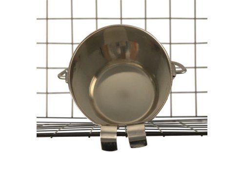 Mr.Kranch / Ведро Мистер Кранч с креплением для клеток и вольеров нержавеющая сталь