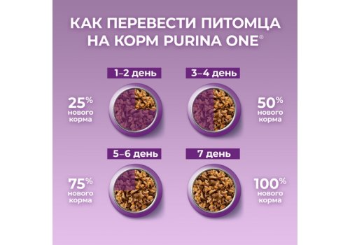 PURINA ONE / Влажный корм Паучи Пурина УАН для кошек особенно привередливых к вкусу индейка утка с морковью (цена за упаковку)