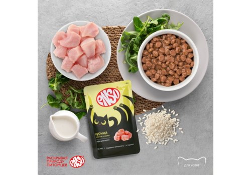 Enso / Влажный корм Паучи Энсо для Котят Курица кусочки в соусе (цена за упаковку)