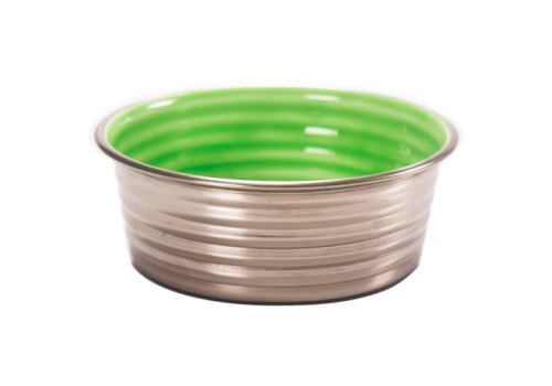 Mr.Kranch Cyclo / Миска Мистер Кранч для животных с Керамическим покрытием Нескользящее основание нержавеющая сталь Зеленая