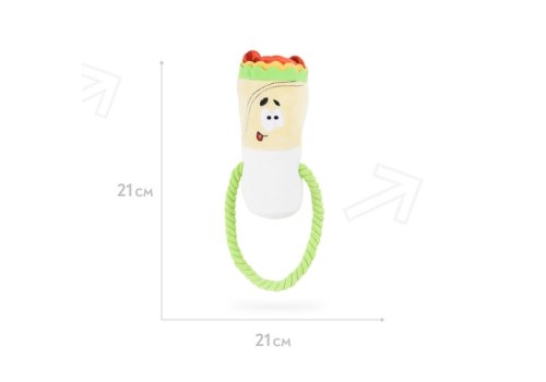 Mr.Kranch / Игрушка Мистер Кранч для собак Шаурма плюшевая с канатиком и пищалкой