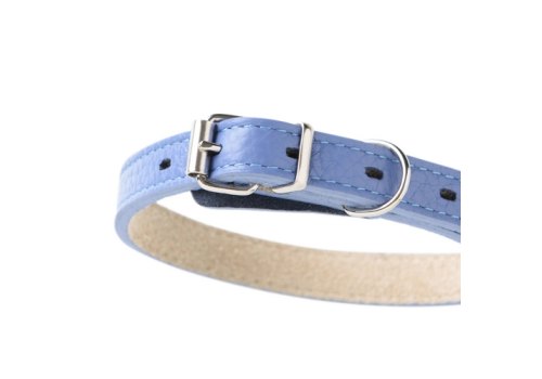 Mr.Kranch / Ошейник Мистер Кранч для собак из Натуральной кожи Прямой Васильковый