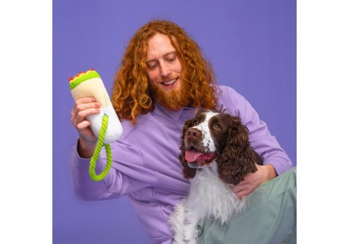 Mr.Kranch / Игрушка Мистер Кранч для собак Шаурма плюшевая с канатиком и пищалкой