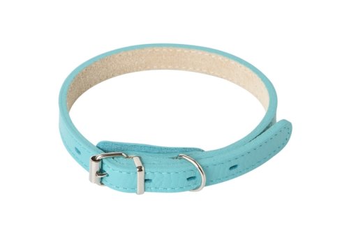 Mr.Kranch / Ошейник Мистер Кранч для собак из Натуральной кожи Прямой Бирюзовый