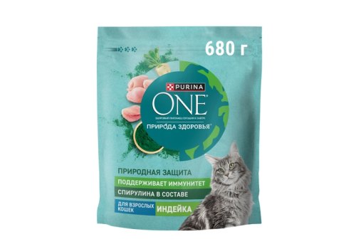 PURINA ONE SUPERFOOD / Сухой корм Пурина УАН для взрослых кошек с индейкой и спирулиной
